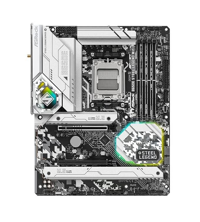 ASRock B650E STEEL LEGEND AMD Ryzen 7000 LGA 1718 128GB M-ATX Motherboard