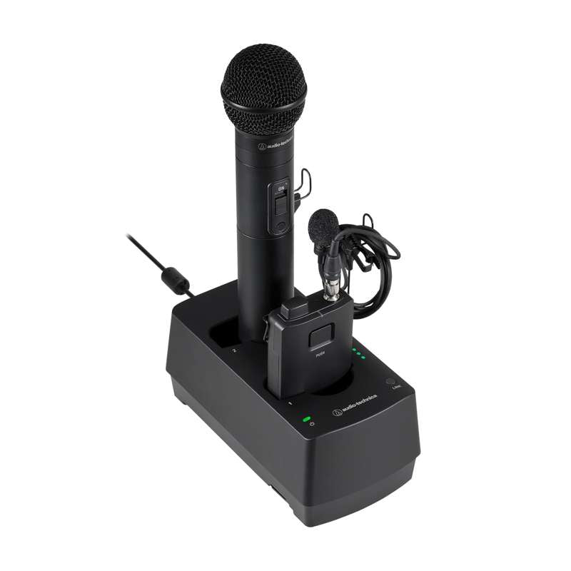 Audio Technica ESW‑CHG4 Two‑Bay Body‑Pack and Handheld Charging Station for Engineered Sound Wireless
