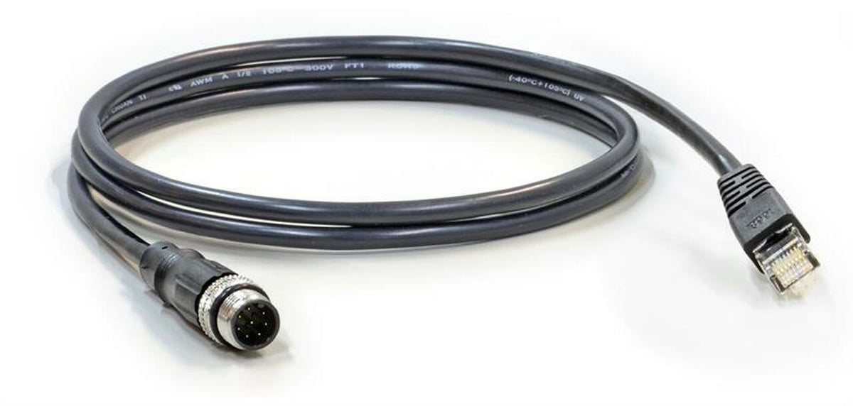 CAB-M12AM8-RJ45 - Industrial IP67 M12 8 pin threaded Amphenol connector cable for LAN (ITP switches)with RJ45 end 1m
