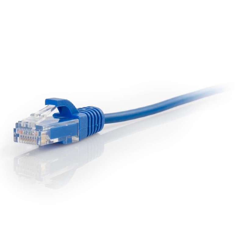 Cables To Go 8in (0.2m) Cat6 Snagless Unshielded (UTP) Slim Ethernet Network Patch Cable - Blue