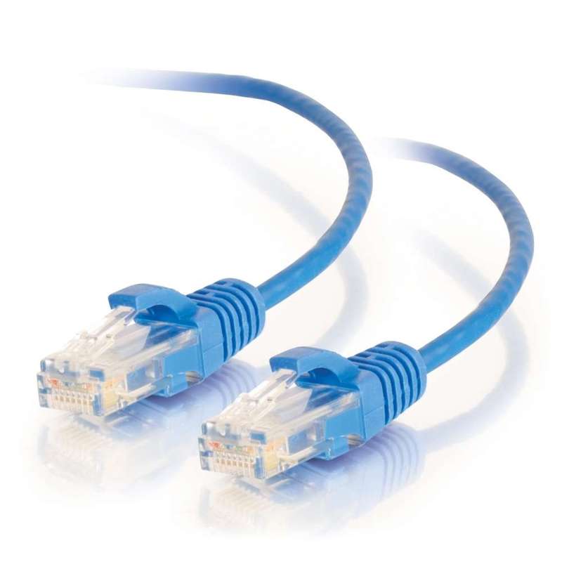 Cables To Go 12ft (3.66m) Cat6 Snagless Unshielded (UTP) Slim Ethernet Network Patch Cable - Blue