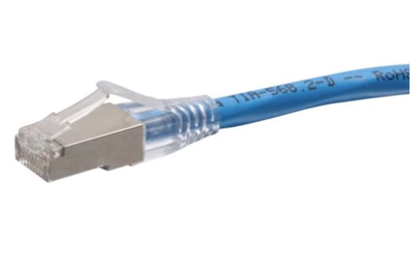 Cables To Go 10ft (3m) F-Series Cat6a Snagless Shielded (STP) Network Cable - Blue, TAA Complaint