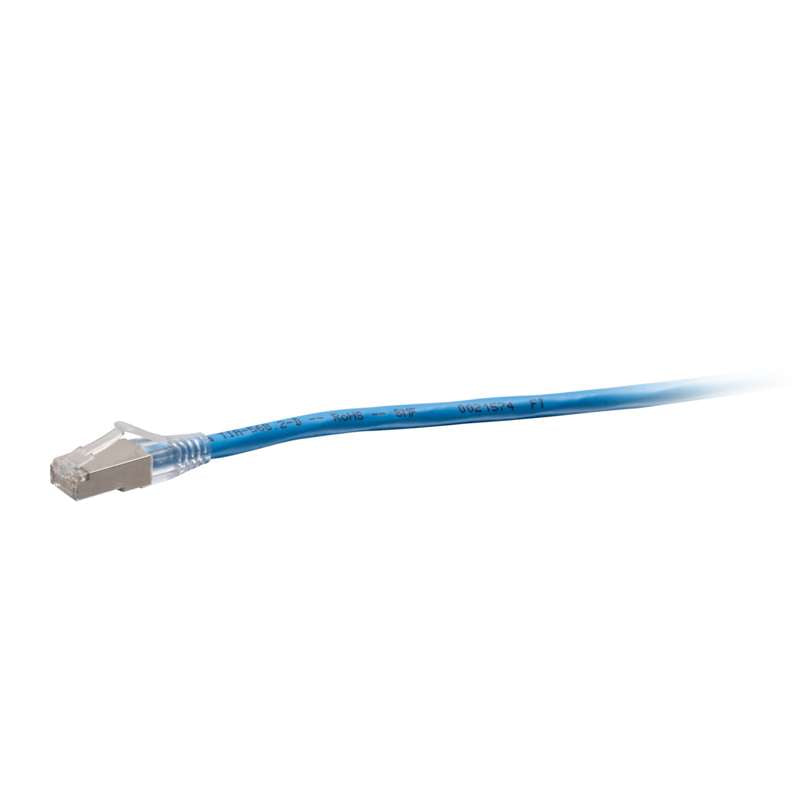 Cables To Go 30ft (9.1m) F-Series Cat6a Snagless Shielded (STP) Network Cable - Blue, TAA Complaint