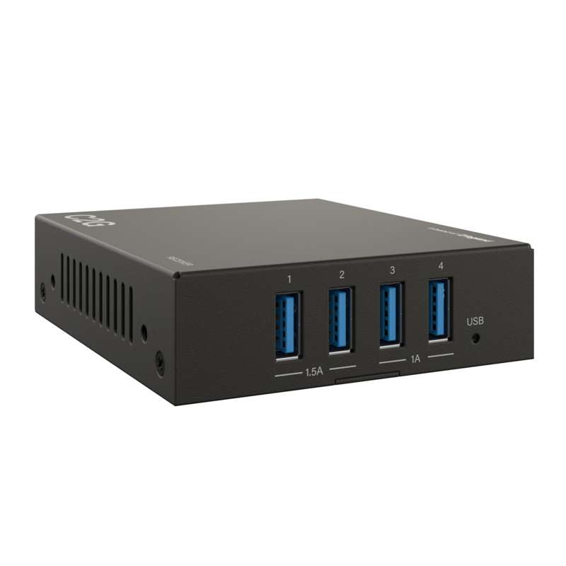 Cables To Go Superbooster 1-Port USB over Cat6a Wall Plate to 4-Port USB-Box Extender Kit - USB 3.2 Gen1 (5Gbps)