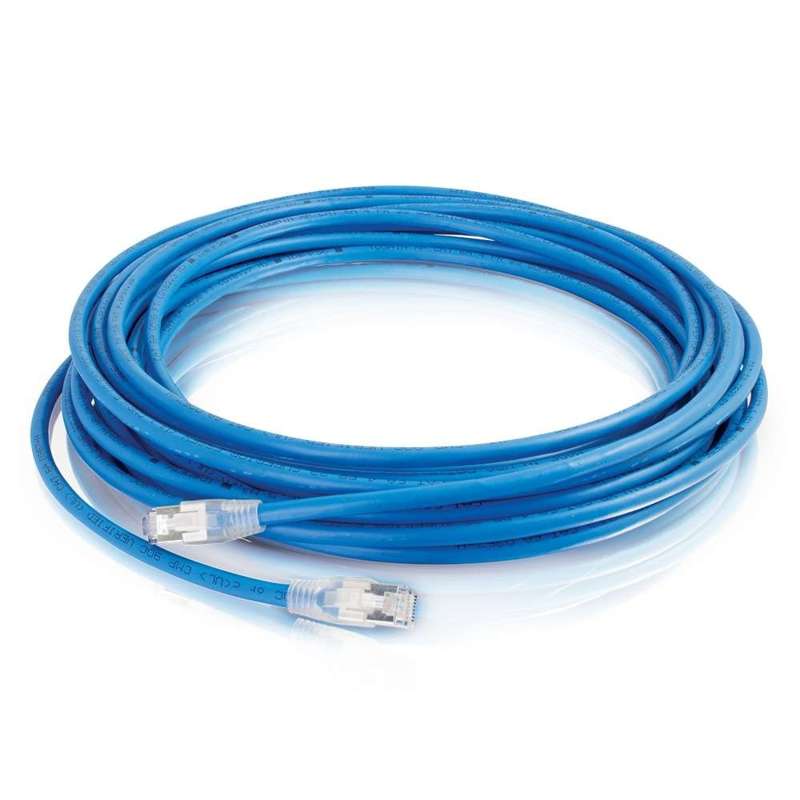 Cables To Go 35ft (10.7m) HDBaseT Certified Cat6a Cable with Discontinuous Shielding - Plenum CMP-Rated (TAA Compliant) - Blue