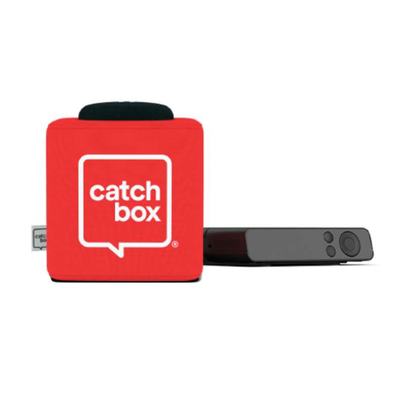 Catchbox Plus System with 2 channel Hub DSP receiver with Networking and DANTE, 1 Cube, 1 Clip incl chargers, Standard - Red