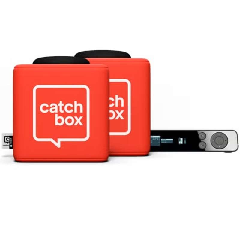 Catchbox Plus System with 4 channel Hub DSP receiver with 2 Cube incl chargers, Standard - Red