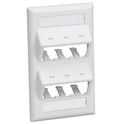 MINI-COM Classic Series Faceplates with Labels, 6-PORT SLOPED (Discontinued)