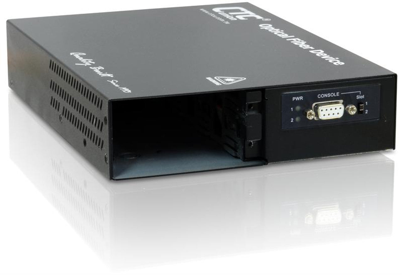 FRM220-CH02M-DC - two slot fiber chassis, DC 18-72V power supply, RS232 console port