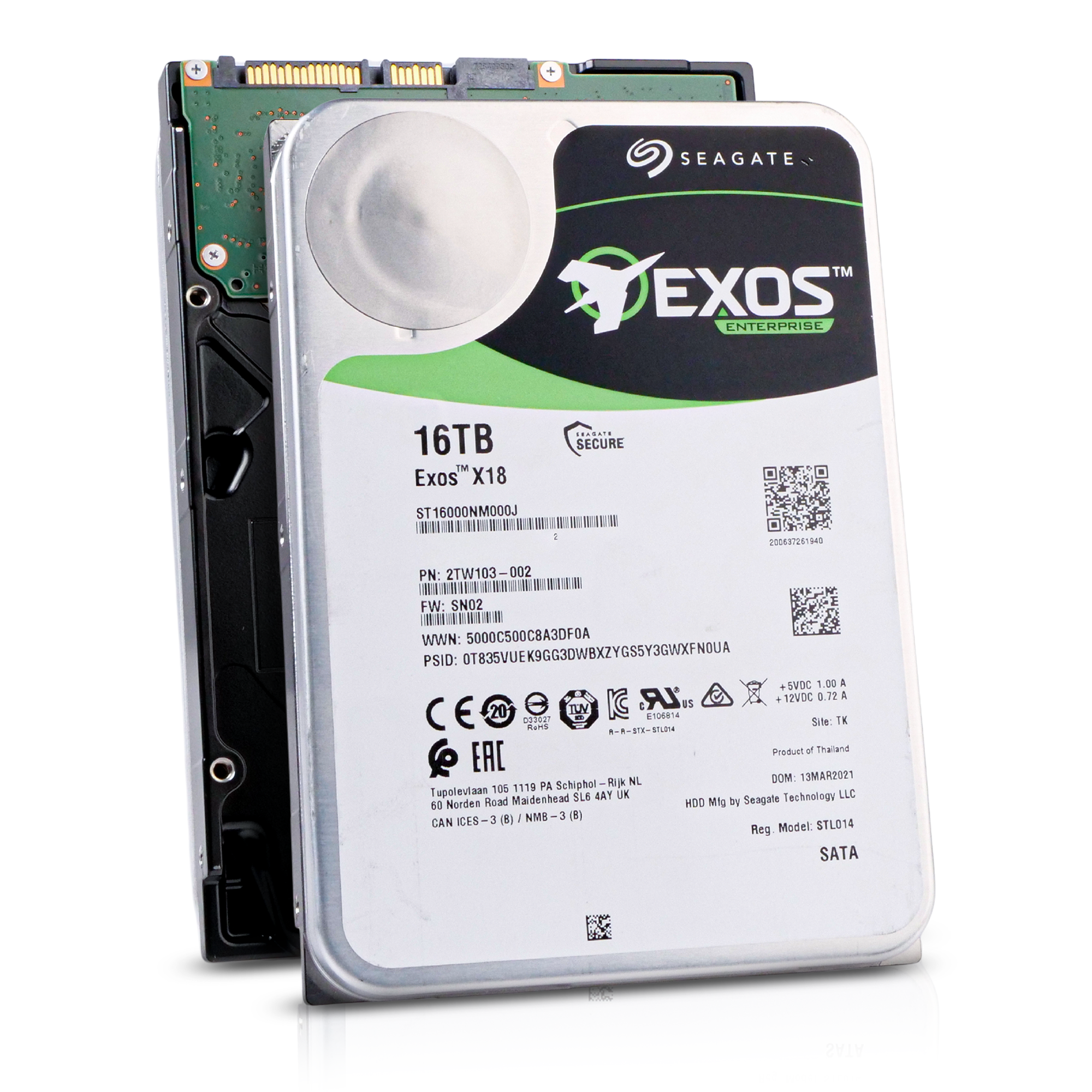 Seagate Exos X18 ST16000NM000J 16TB 7.2K RPM SATA 6Gb/s 3.5in Refurbished HDD