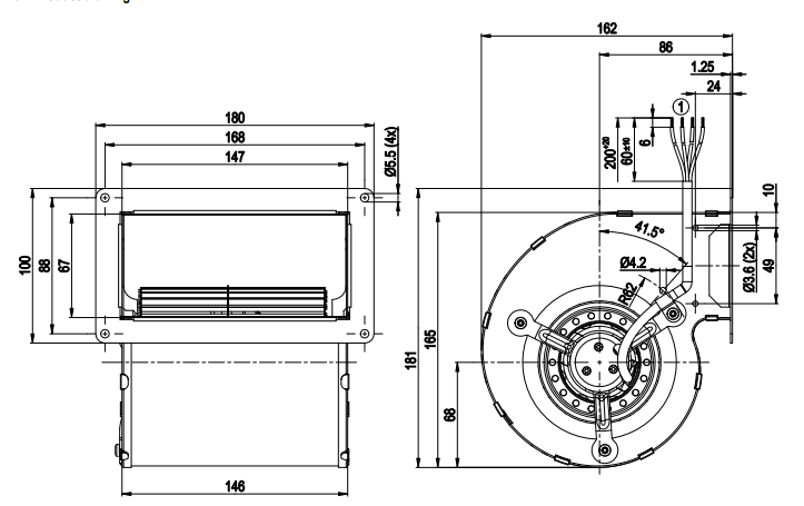 D2E097-BK66-48 EBM-PAPST Fan Centrifugal 50/55W