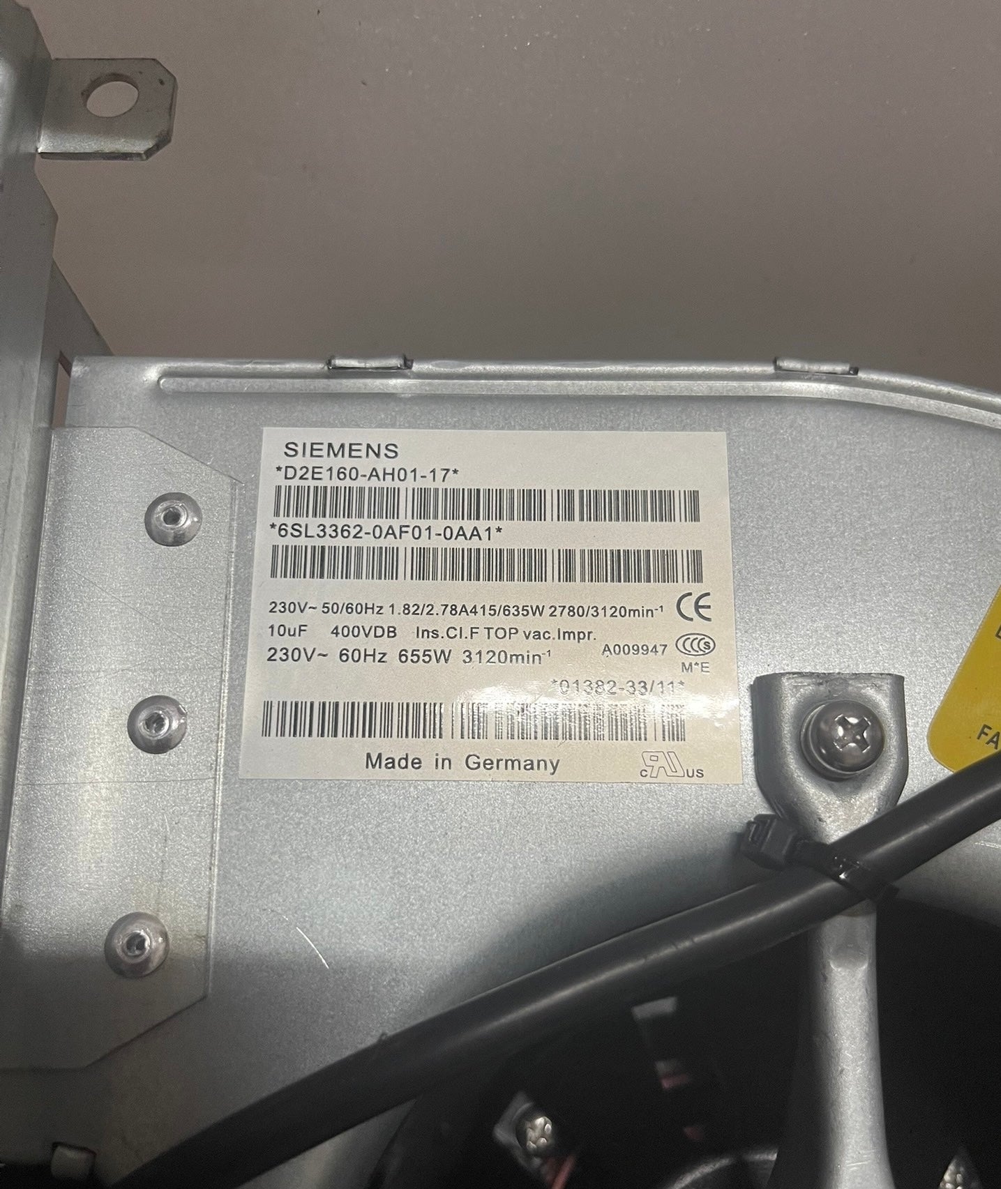 D2E160-AH01-17 6SL3362-0AF01-0AA1 ebmpapst Frequency Converter Centrifugal Fan