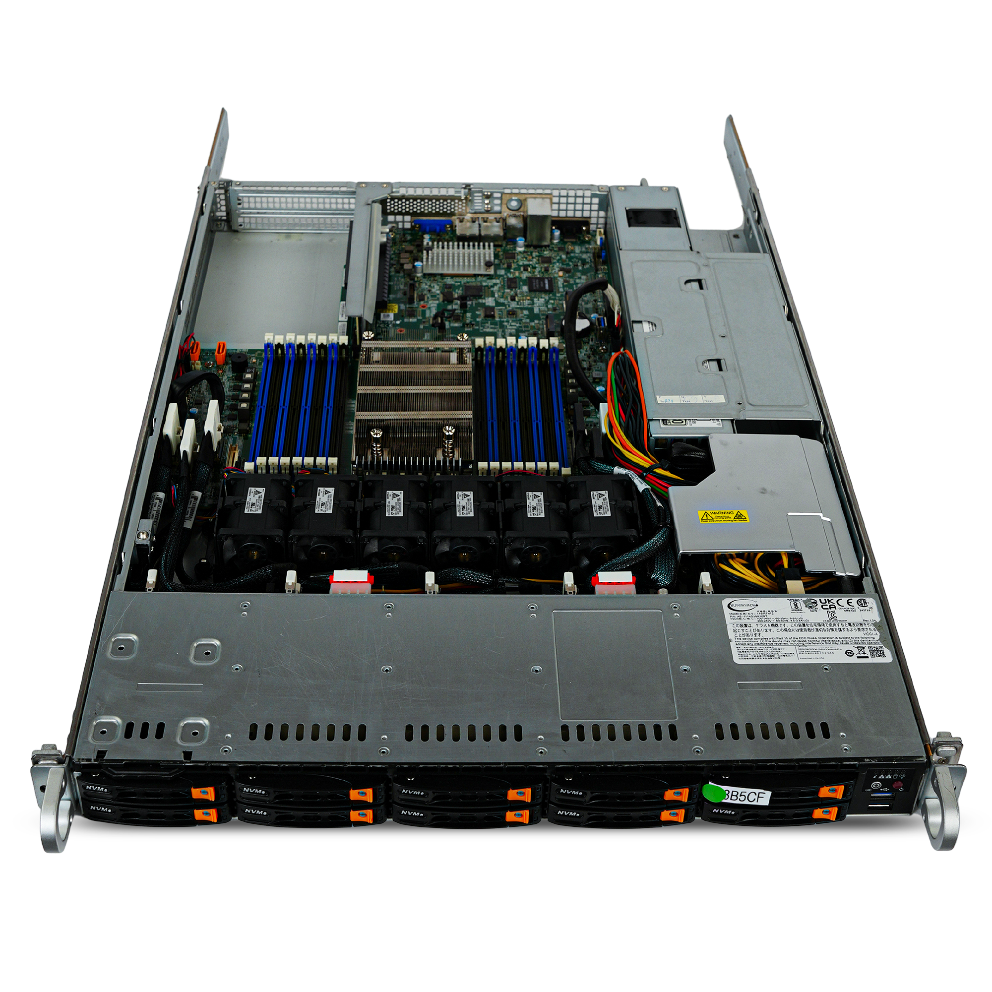 SUPERMICRO WIO A+ Server AS-1114S-WN10RT Single Socket SP3 16x DDR4 DIMM 10x Front 2.5" Bay NVMe/SAS/SATA 1x 750W PSU | Barebones Server (NO CPU, RAM) | Refurbished