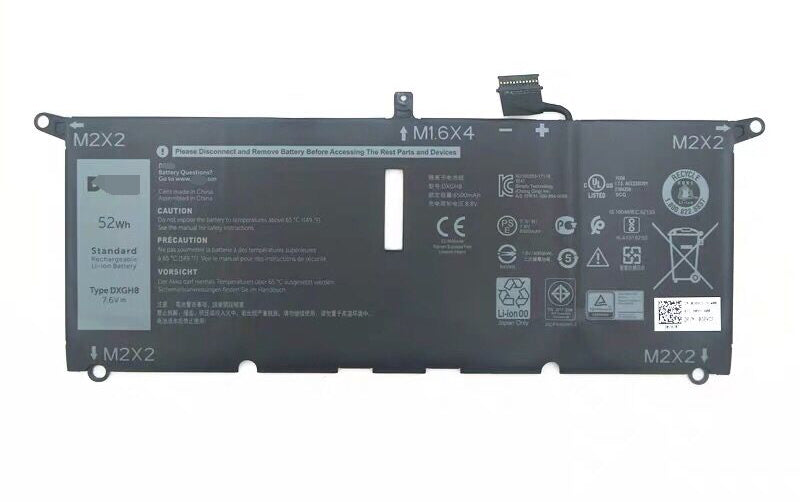 DXGH8 0H754V 52Wh Battery For Dell XPS 13 2018 XPS 13 9370 FHD i5