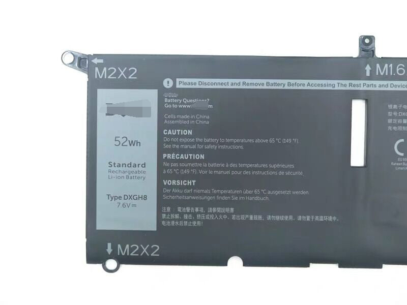 DXGH8 0H754V 52Wh Battery For Dell XPS 13 2018 XPS 13 9370 FHD i5