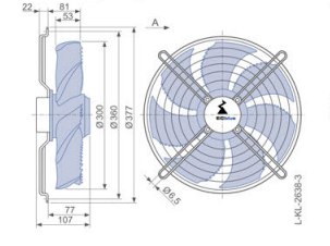 FN030-6ID.0E.A7 ZIEHL-ABEGG Axial Fan 150W 200/277V 1.15/0.84A 1900rpm