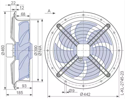 FN035-6EL.0C.A7P2 ZIEHL-ABEGG Axial Fan 0.085kW 230V 0.39A 930rpm