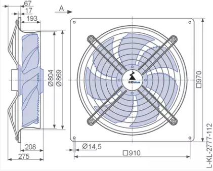 FN080-ZIQ.GG.A7P3 ZIEHL-ABEGG Axial Fan
