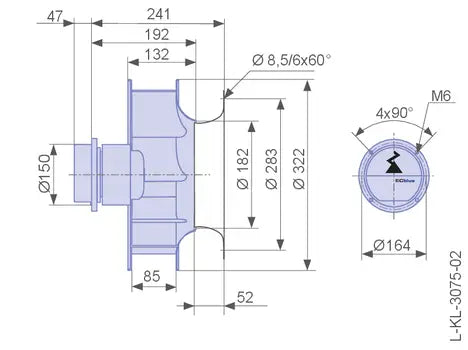 RH28C-6ID.BD.CR ZIEHL-ABEGG centrifugal fan 200-277V 0.48kW 2.50-1.75A