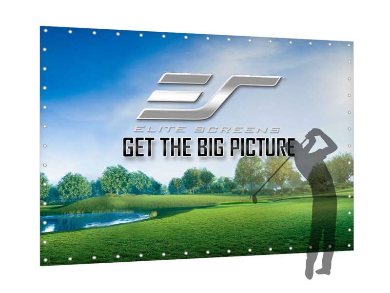 Elite Screens GolfSim DIY, Do-it-Yourself ImpactWhite 1145 Golf Impact Screen Material, Includes Metal Grommets, 118.1" x 118.1", Folded Packing