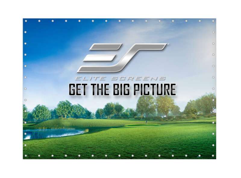 Elite Screens GolfSim DIY, Do-it-Yourself ImpactWhite 1145 Golf Impact Screen Material, Includes Metal Grommets, 118.1" x 118.1", Folded Packing