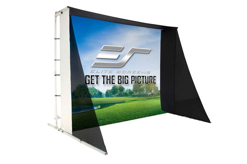 Elite Screens GolfSim Portable Multi-Sport/Golf Simulator Impact Screen, Folding-Frame Design with Enclosure Panels, Carrying Bag