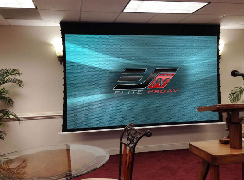 Elite Screens Evanesce Tab-Tension Series, 135-inch Diag. 16:9 Electric Screen, CineWhite UHD Material