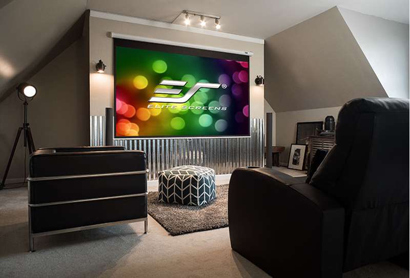 Elite Screens Manual B Series, 110-inch Diag., 16:9 Manual Screen, MaxWhite2 Material