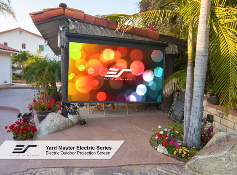 Elite Screens Yard Master Electric Series, 165-inch Diag., 16:9 Electric Screen, MaxWhite Material