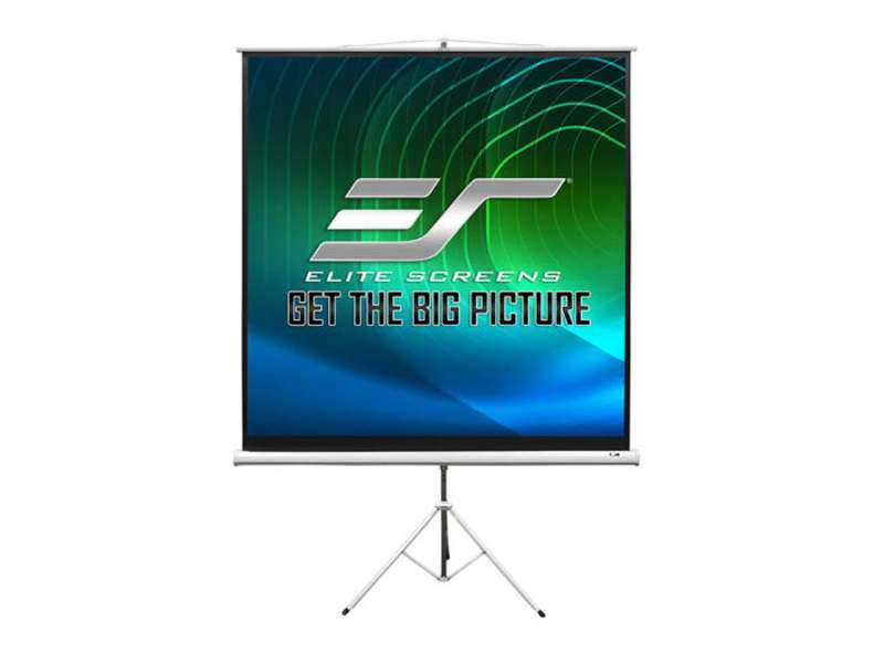 Elite Screens Tripod Series, 113-inch Diag., 1:1 Portable Screen, MaxWhite2 Material