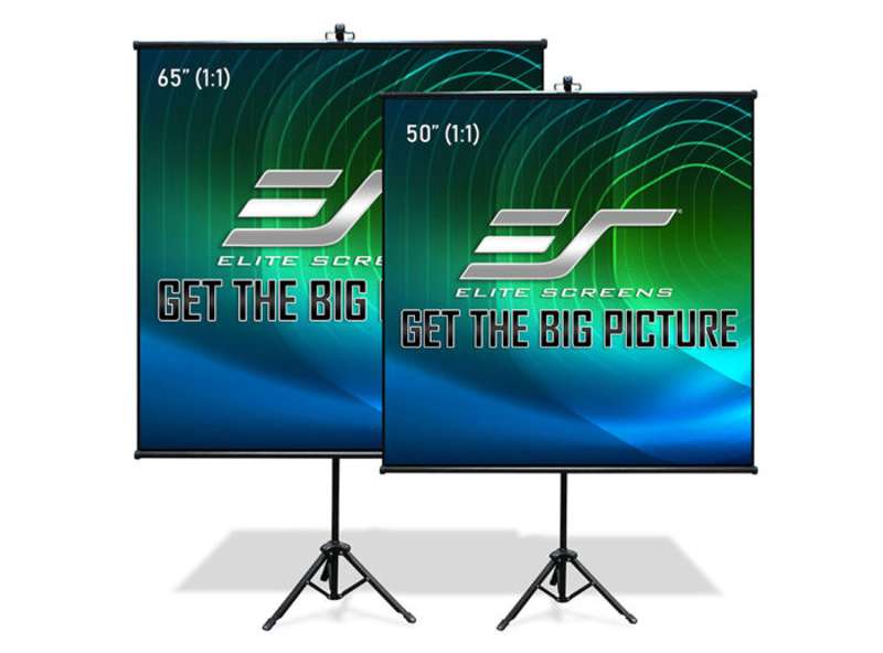 Elite Screens Tripod Lite Wall Series, 65-inch Diag., 1:1 Tripod Screen, MaxWhite Material