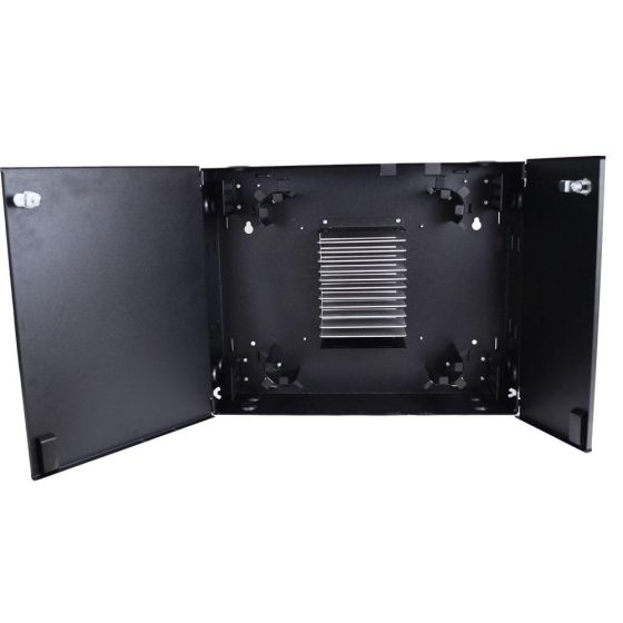 Wall Mount Splice Enclosure 288 Single Fusion Splices Black