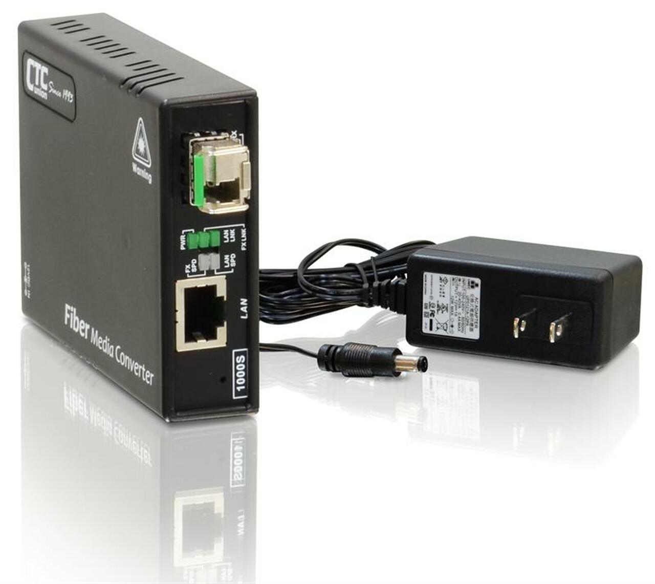 FMC-1001S-WB02 Gigabit Ethernet WDM single strand SMF fiber media converter, BiDi T:1550/R:1310nm, 2Km