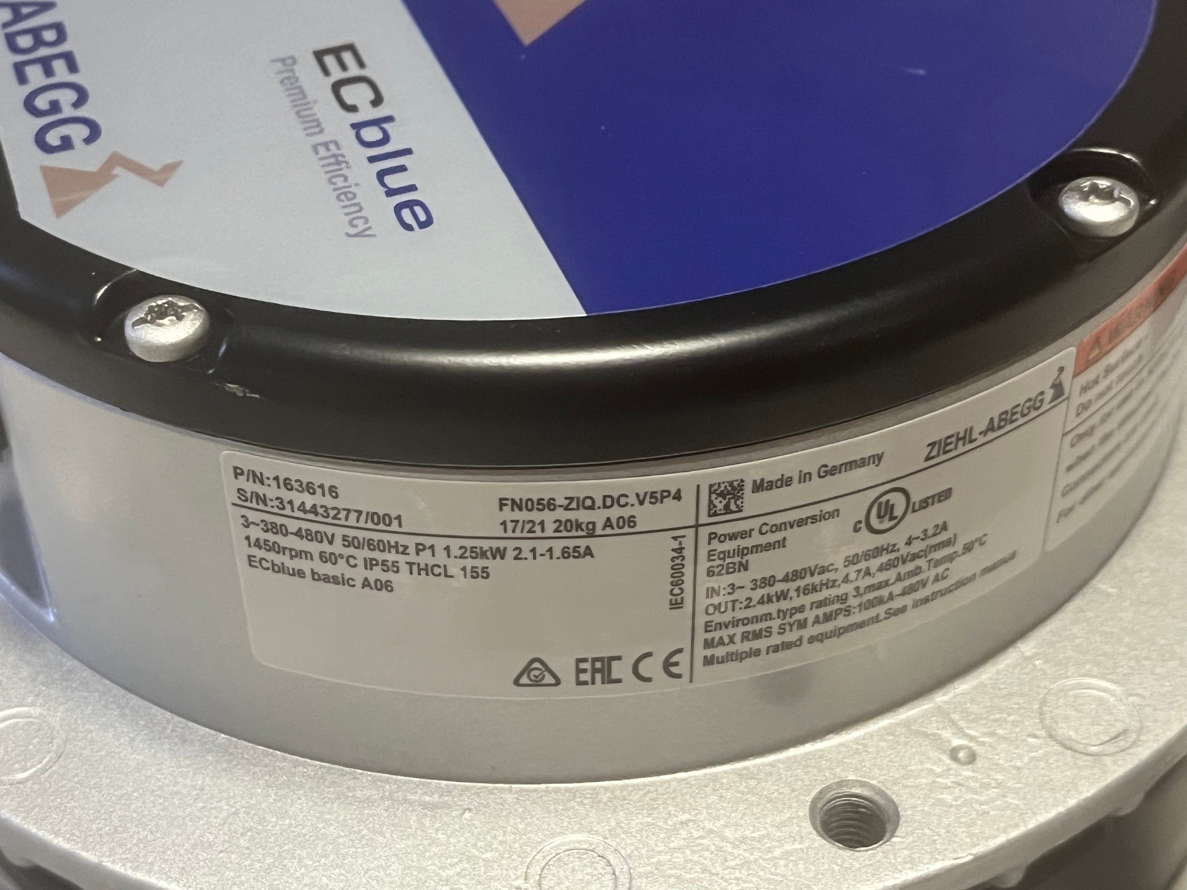 FN056-ZIQ.DC.V5P4 380-480V ZIEHL-ABEGG Axial Fan