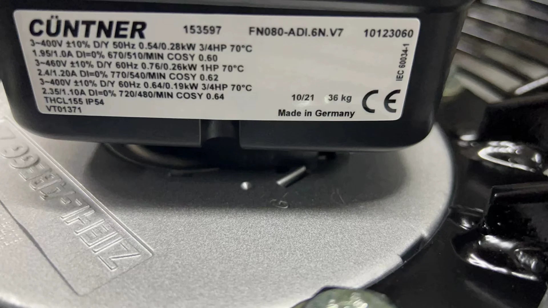 FN080-ADI.6N.V7 ZIEHL-ABEGG Axial Fan 0.64/0.19kW 2.35/1.0A