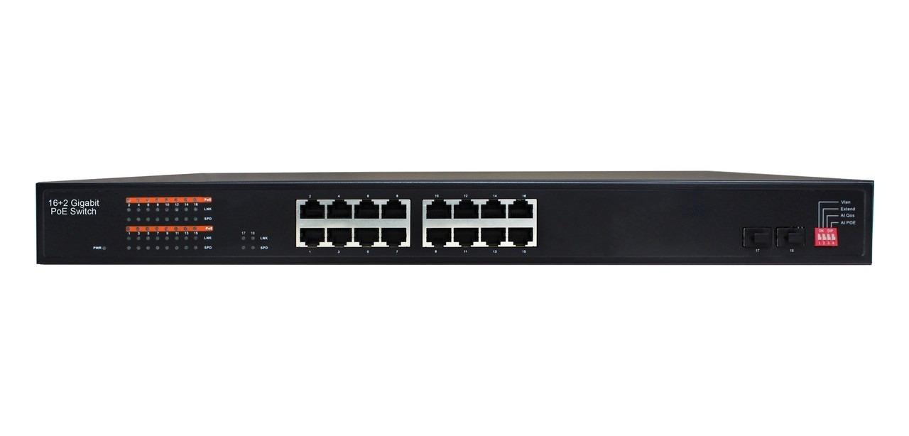 GES-1602A-PSE Gigabit Ethernet 16+2 Gigabit ports high power POE switch (350W budget)