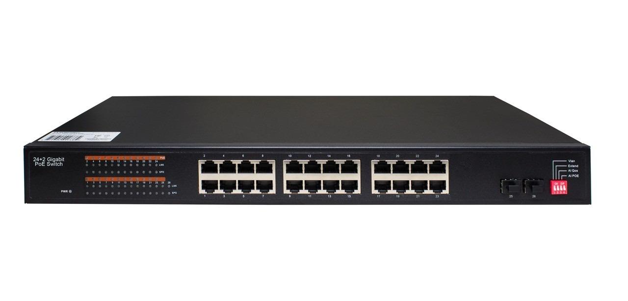 GES-2402A-PSE Gigabit Ethernet 24+2 Gigabit ports high power POE switch (350W budget)