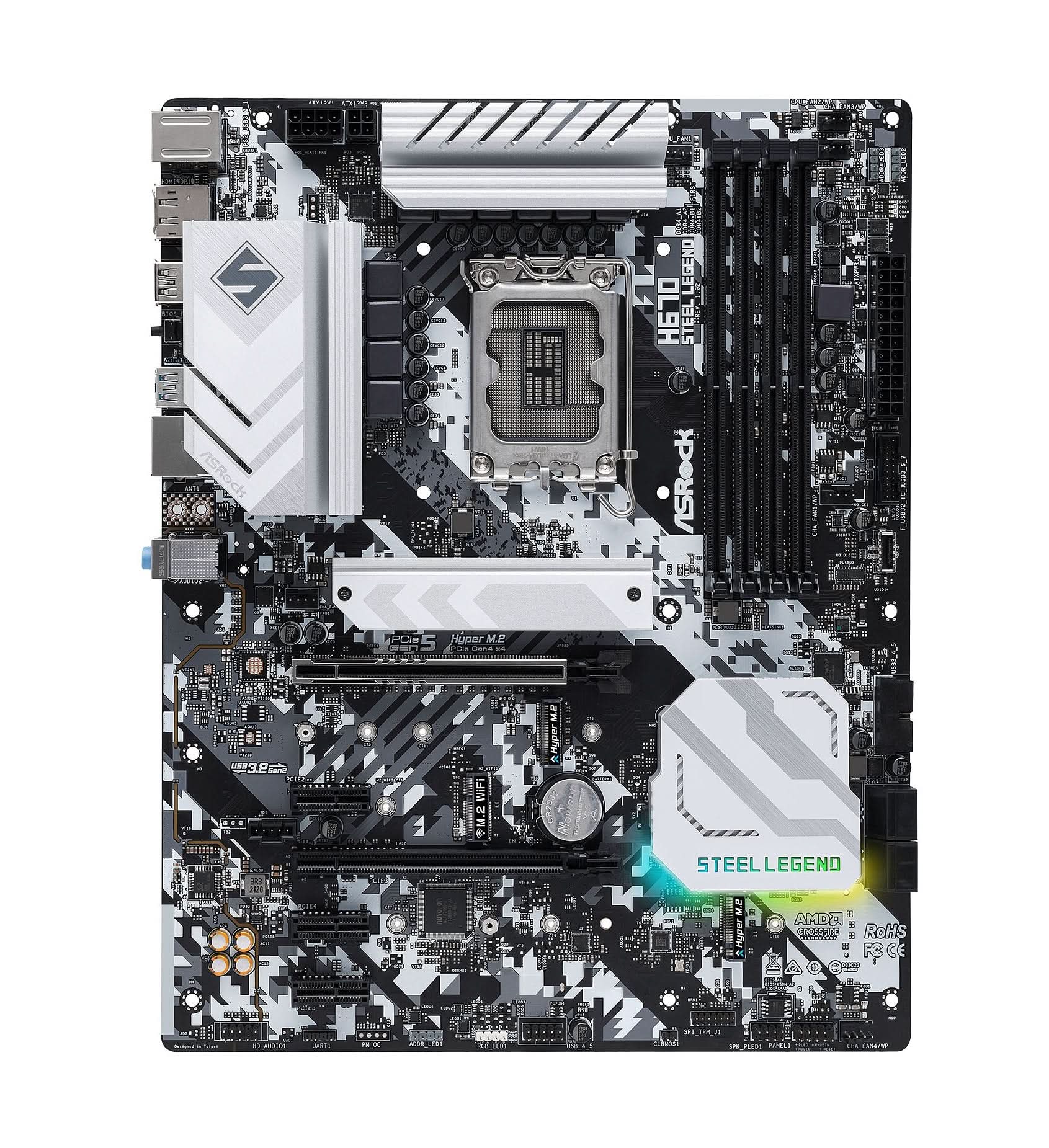 ASRock H670 STEEL LEGEND Pentium Gold 128GB 12rd Gen ATX Motherboard