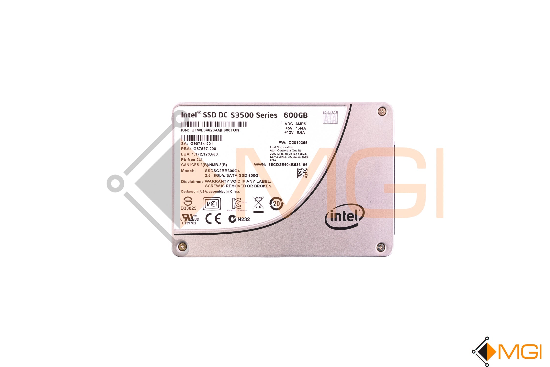 SSDSC2BB600G4 (NO TRAY)
