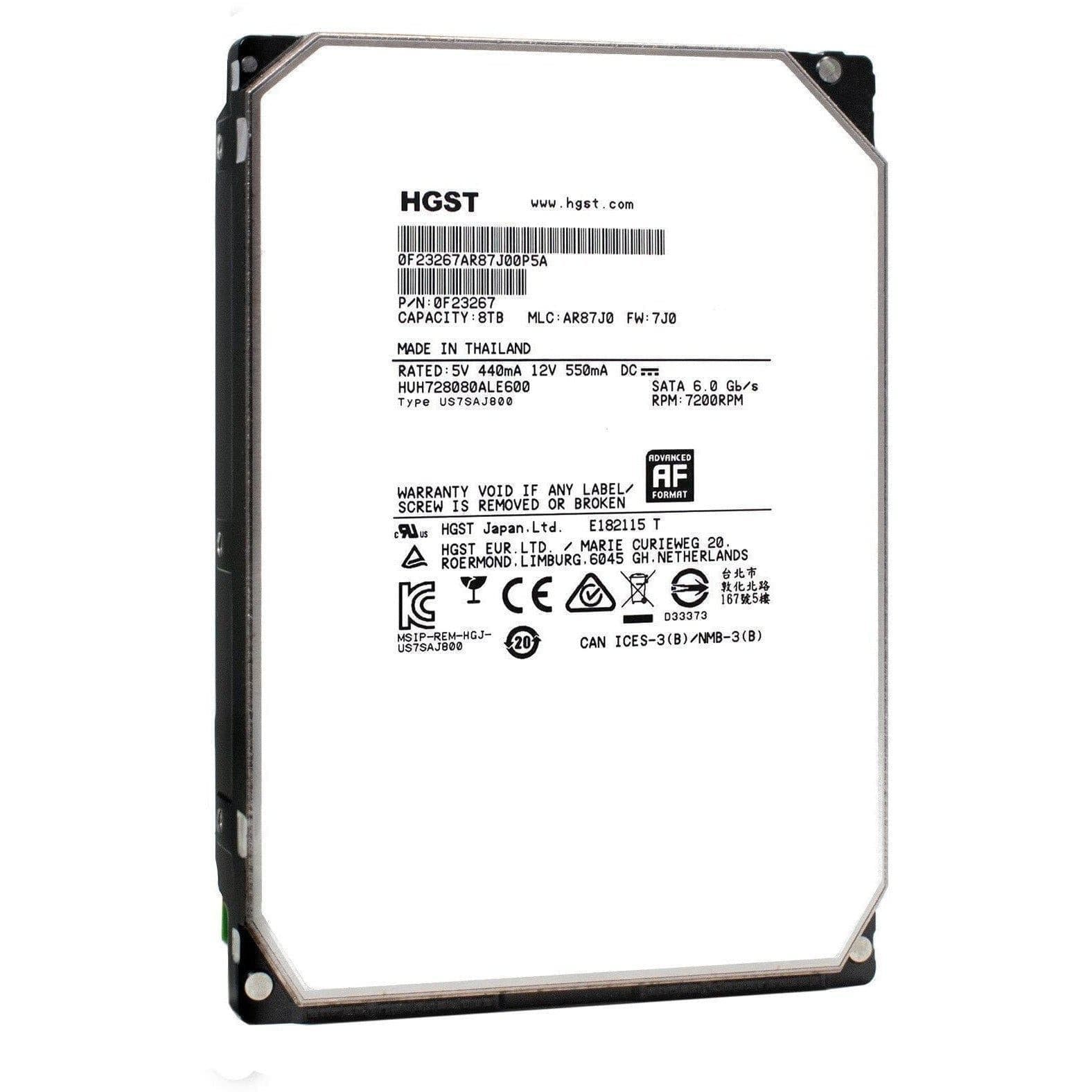 HGST Ultrastar He8 HUH728080ALE600 0F23267 8TB 7.2K SATA 6Gb/s 3.5" 128MB HDD-FoxTI