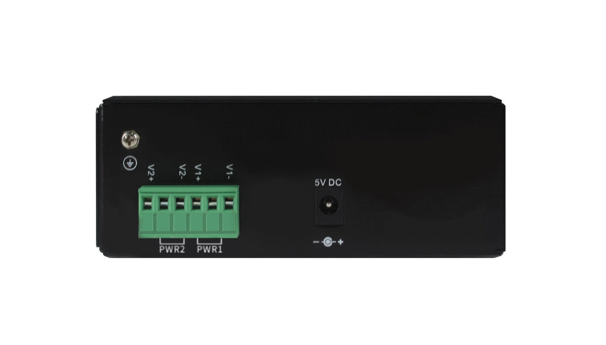 HGW-500 - 5x RJ45 ports Gigabit Ethernet Industrial fiber switch, DIN rail mount, -40 to +75 Celsius