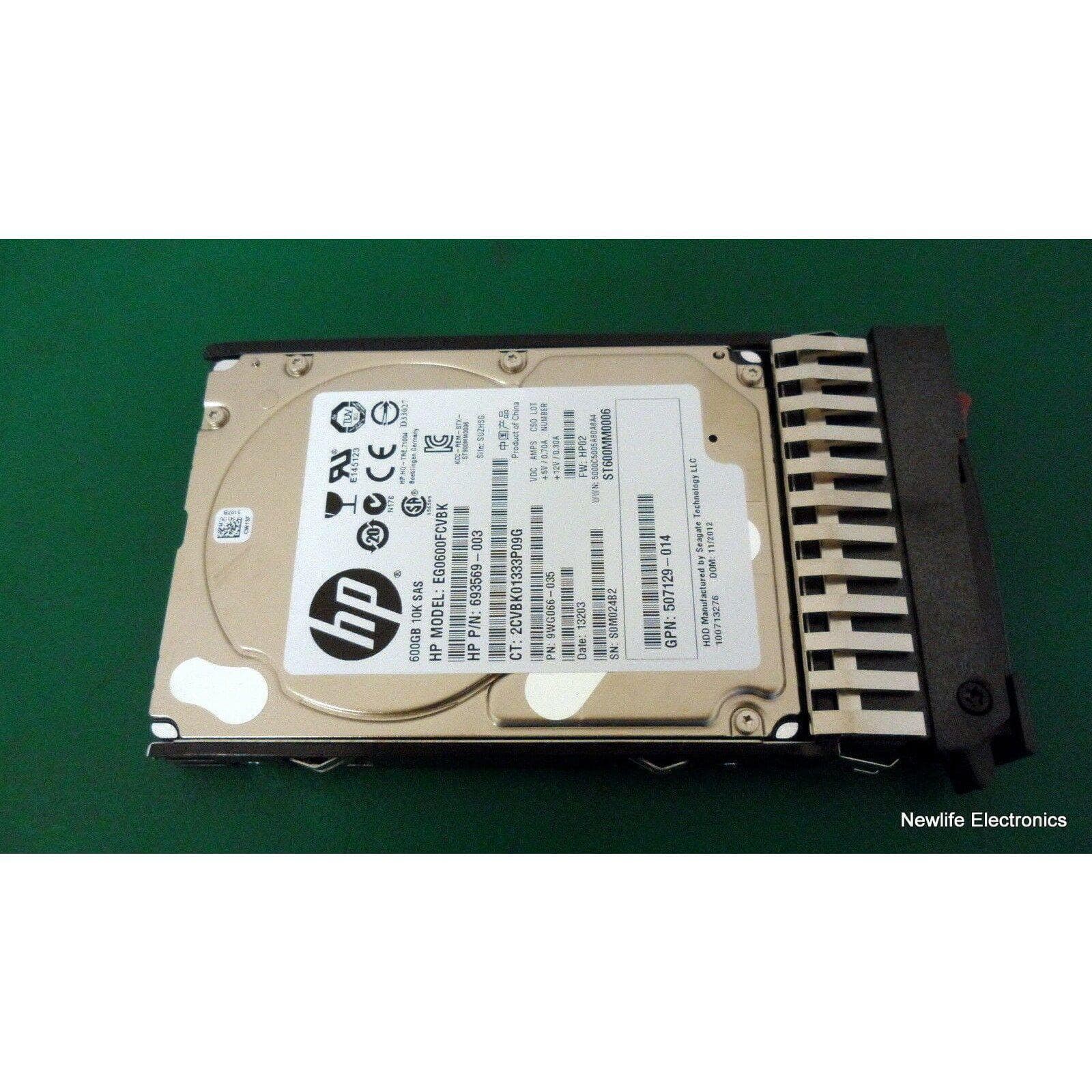 HP EG0600FCVBK 600GB 10K RPM 2.5" Hot-swap SAS HDD 693569-003 884962013786-FoxTI