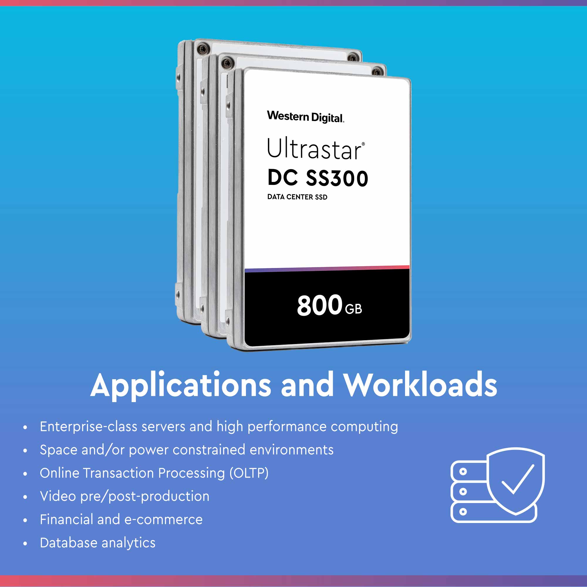 Western Digital Ultrastar DC SS300 HUSMM3280ASS204 800GB SAS 12Gb/s 512e 2.5in Solid State Drive