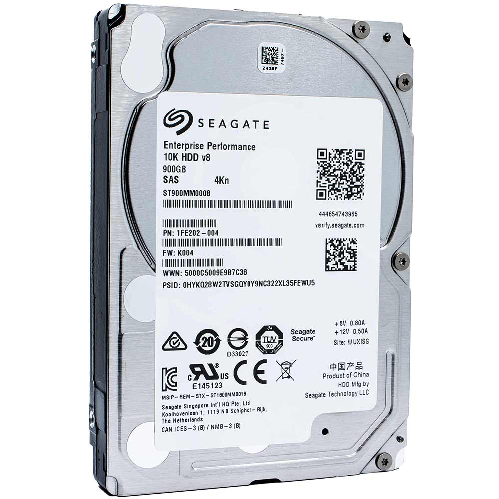 Seagate Enterprise Performance ST900MM0008 1FE202-004 900GB 10K RPM SAS 12Gb/s 4Kn 2.5in Hard Drive