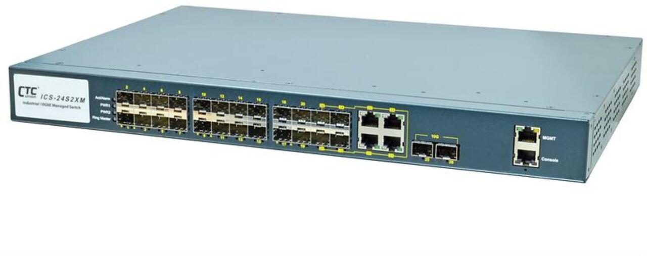 ICS-G24S2X-AA, 24x 100/1000Base-X SFP with 4x GbE Combo and 2x 10GbE SFP+ ports Core Switch, redundant AC power supplies