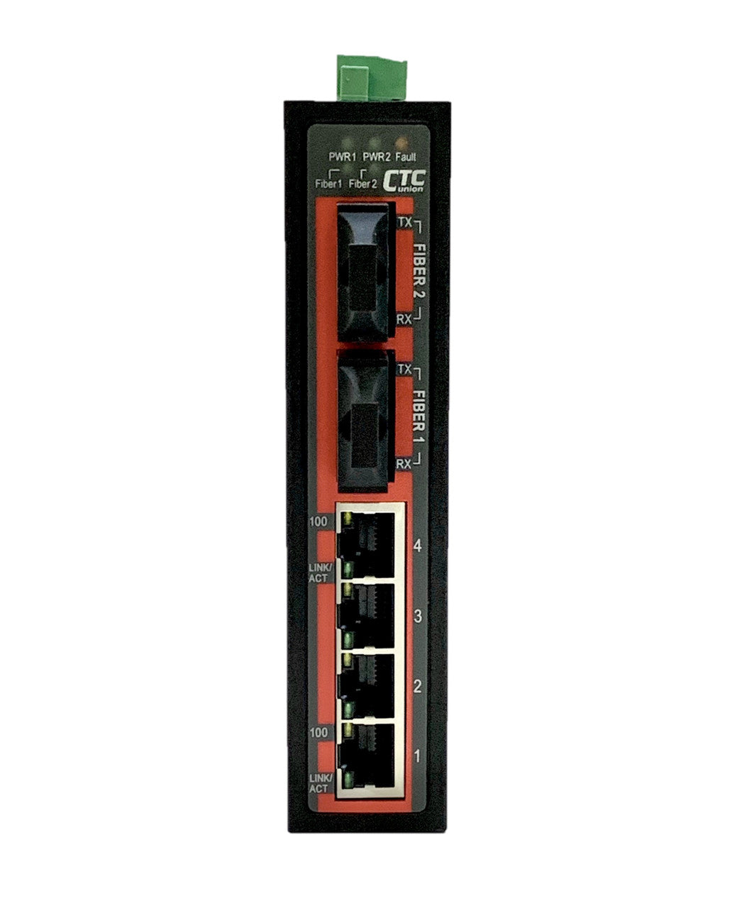 IFS-402F-E-SC030 - 4+2 port Fast Ethernet Industrial singlemode 30Km fiber switch, DIN rail mount, extreme temperature