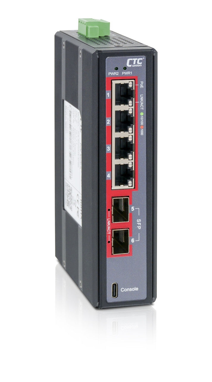 IGS-402SW-4PBE - 4 copper + 2 SFP port SNMP/web-managed Gigabit Ethernet Industrial switch, PoE++ 240W