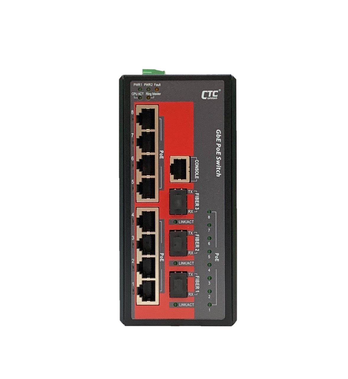 IGS-803SM-8PHE24 - 8 copper + 3 SFP port SNMP/web-managed Gigabit Ethernet Industrial switch, PoE 180W
