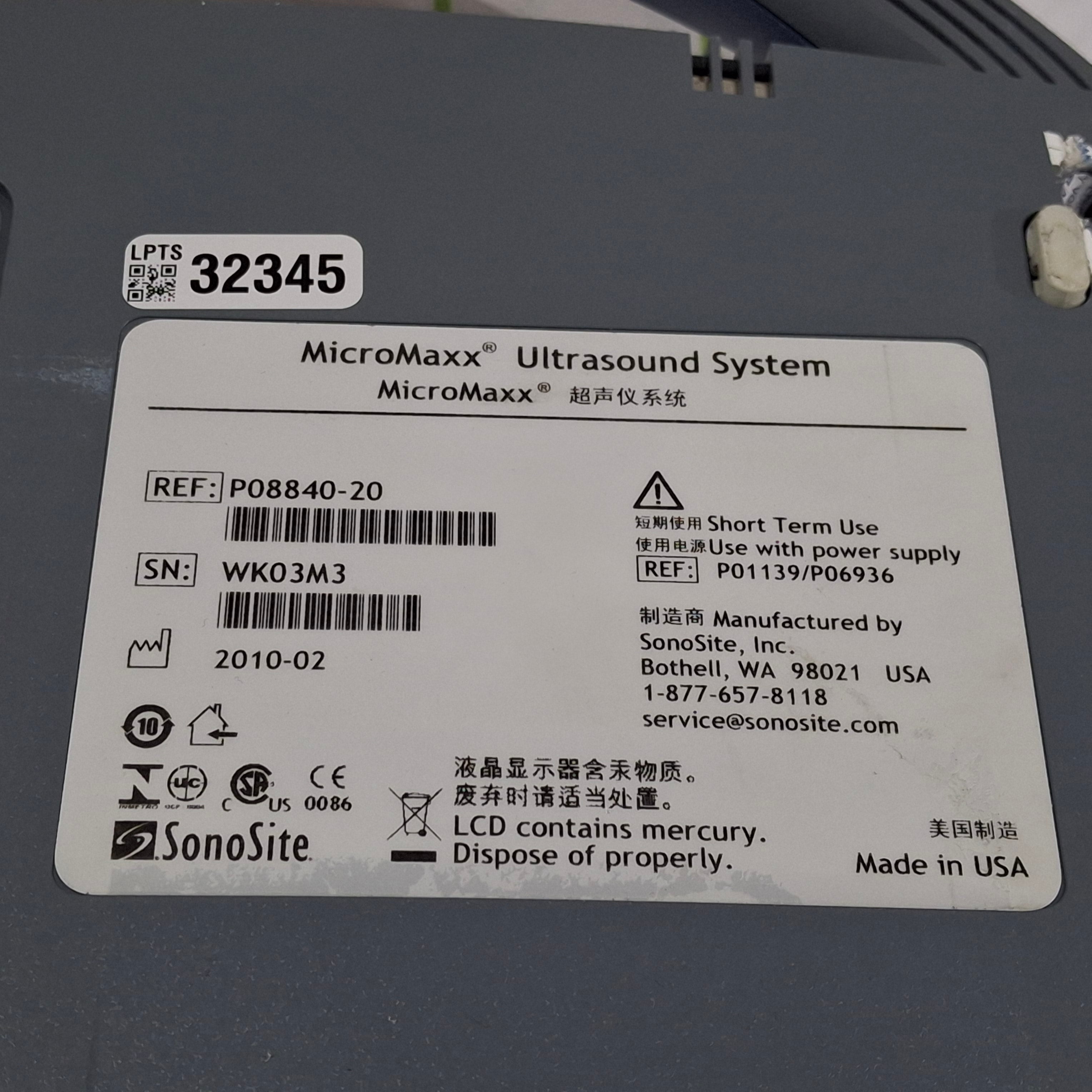 Sonosite Micromaxx Portable Ultrasound