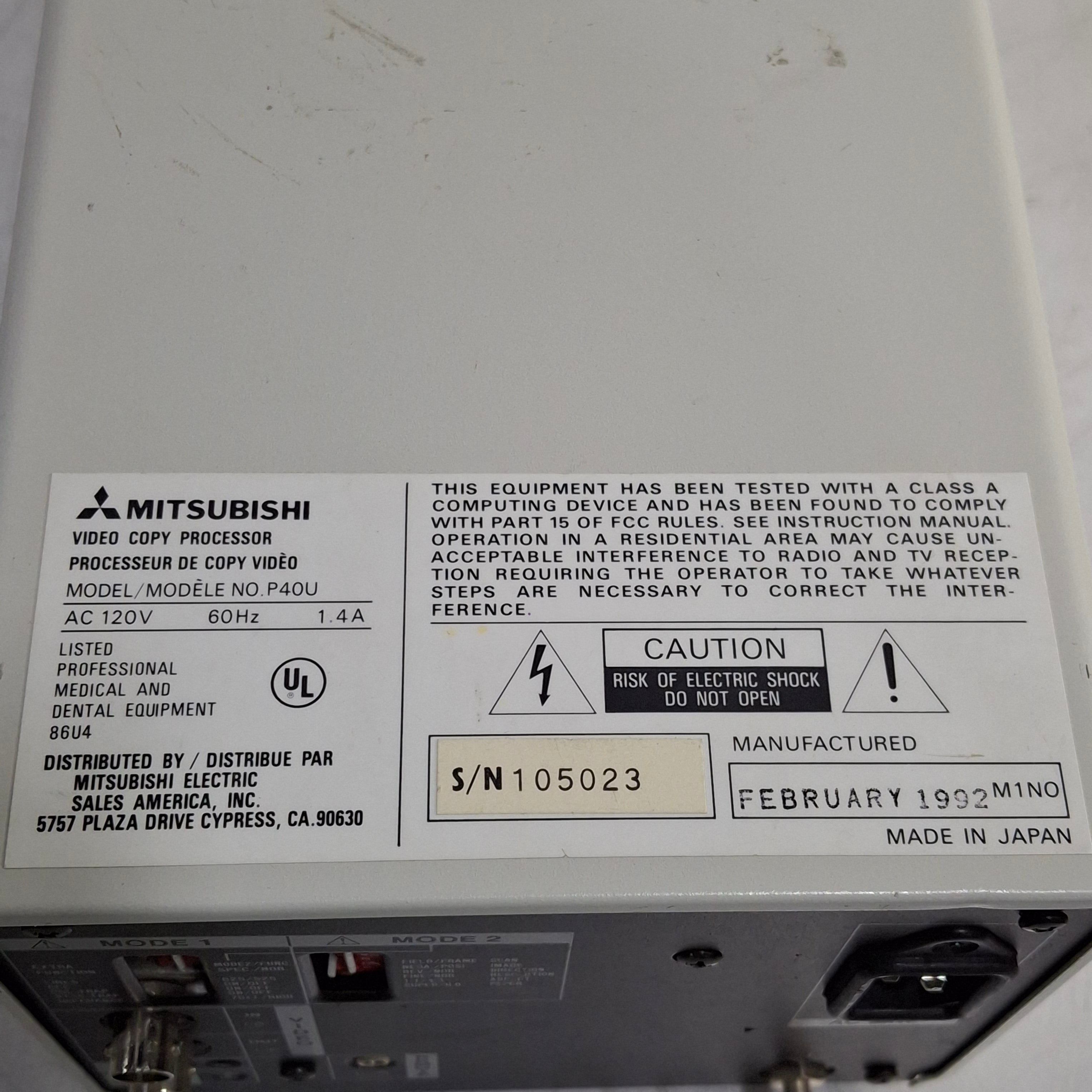 Mitsubishi P40U Video Processor Printer